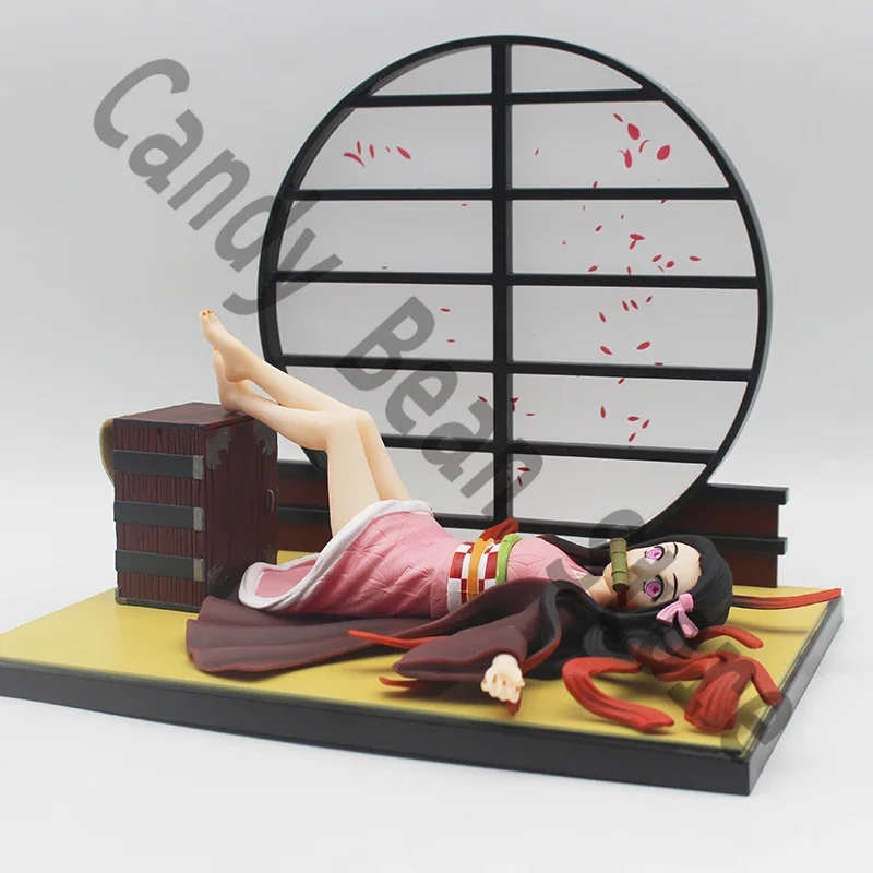 Anime Demon Slayer Kamado Nezuko Cosplay Sleeping Posture Garage Kits Cartoon Screen Model Figurine Chassis Ornament Xmas Gift