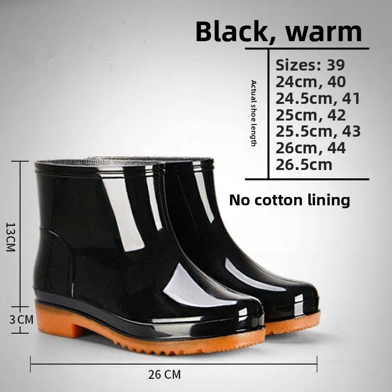 

Мужские короткие рабочие сапоги из хлопка с добавлением резины, низкие, для кухни, противоскользящие, для защиты труда