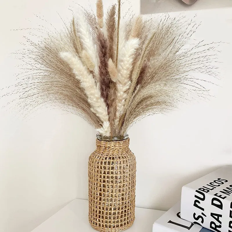 

75 Stems/Bunch Pampas Flower Arrangement Wedding Dried Flower Bouquets Aesthetic Pampas Grass Bedroom Coffee Table Decoration