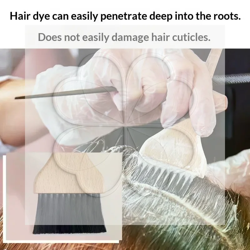 Bamboo Hair Tinting Brush Sharp Point Tail Design Wide Flat Brush Lightweight Hair Coloring Tool for Salon Home DIY Hairdressin