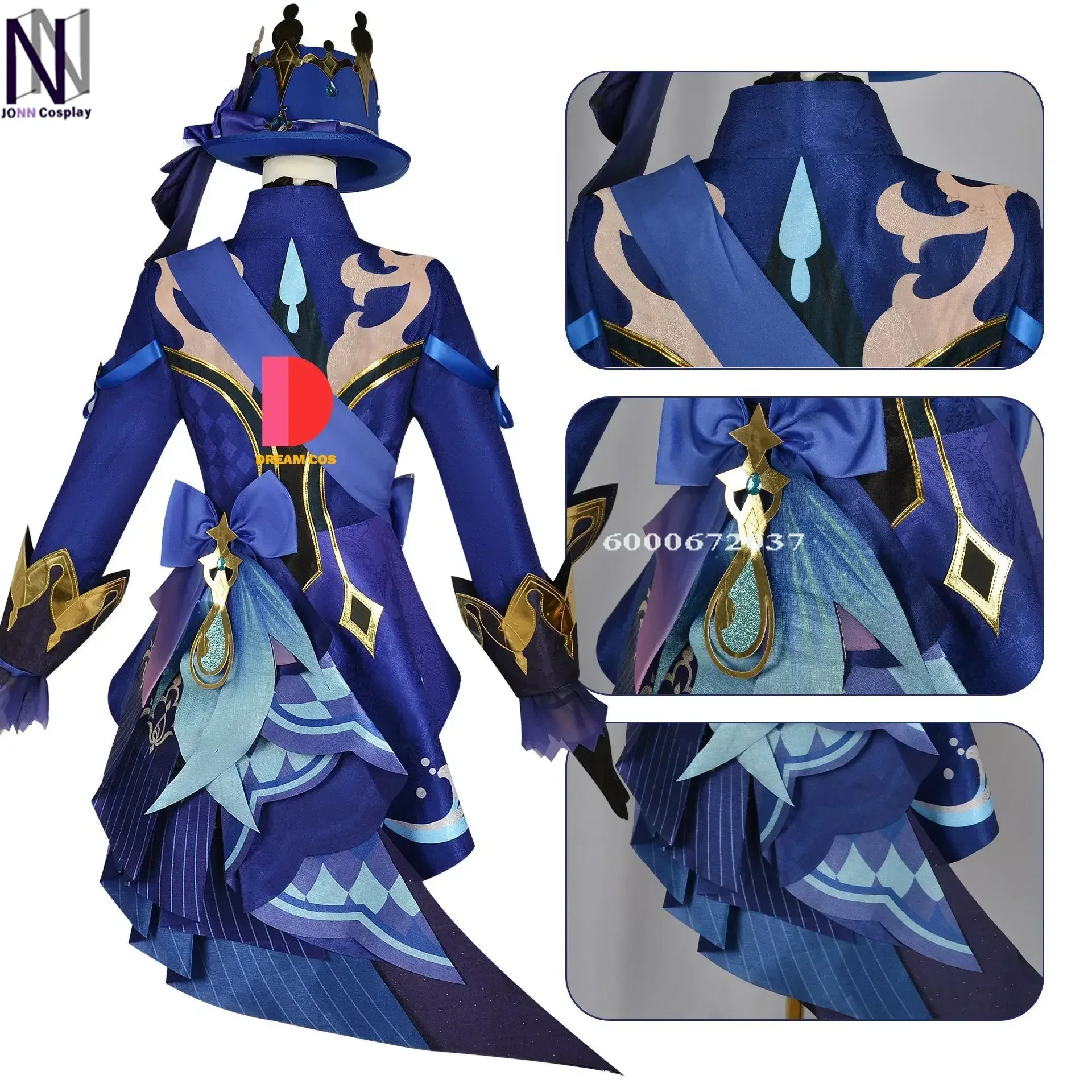 Genshin Impact Focalors Cosplay Costume Fontaine Dark Water God Furina Anime Outfit Full Set High Quality for Fans Party Event