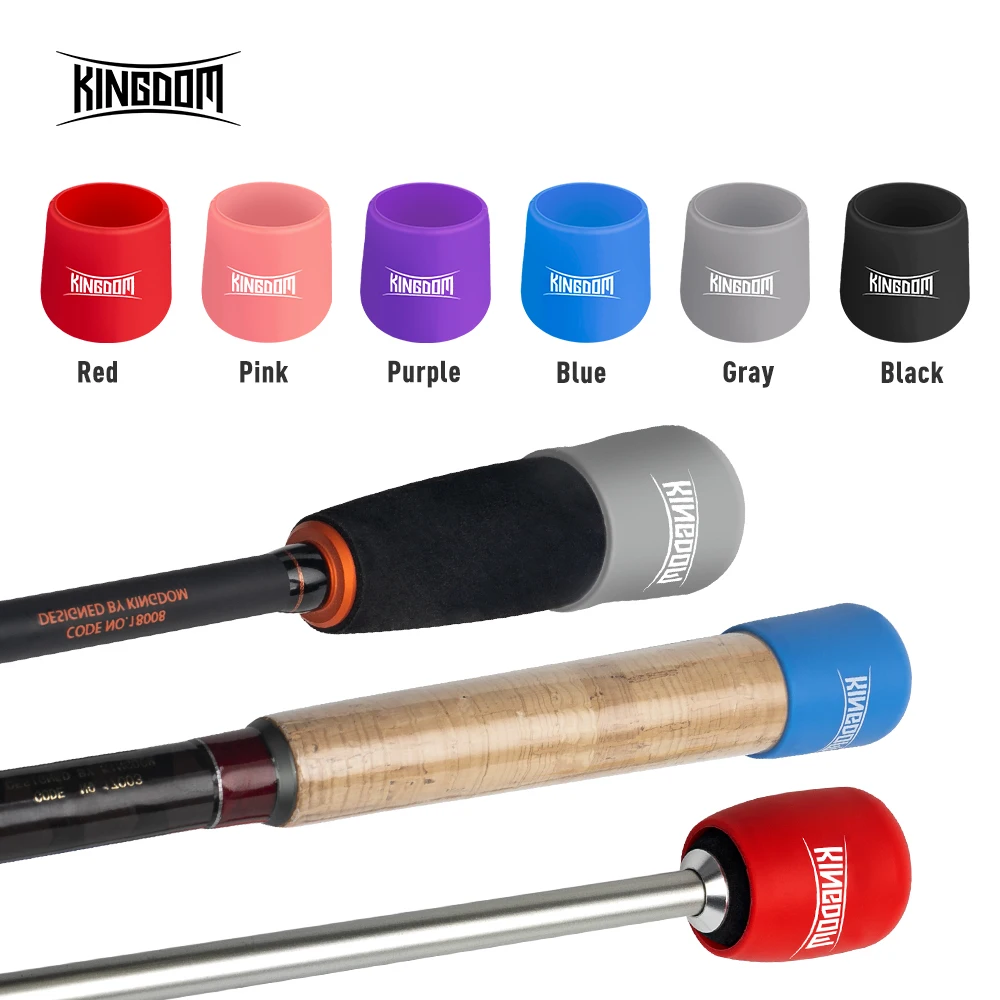 1 Pcs Kingdom Lure Fishing Rod Handle Protective Case Tight Silicone Rod Plug Bottom Protector Fishing Tackle Accessories