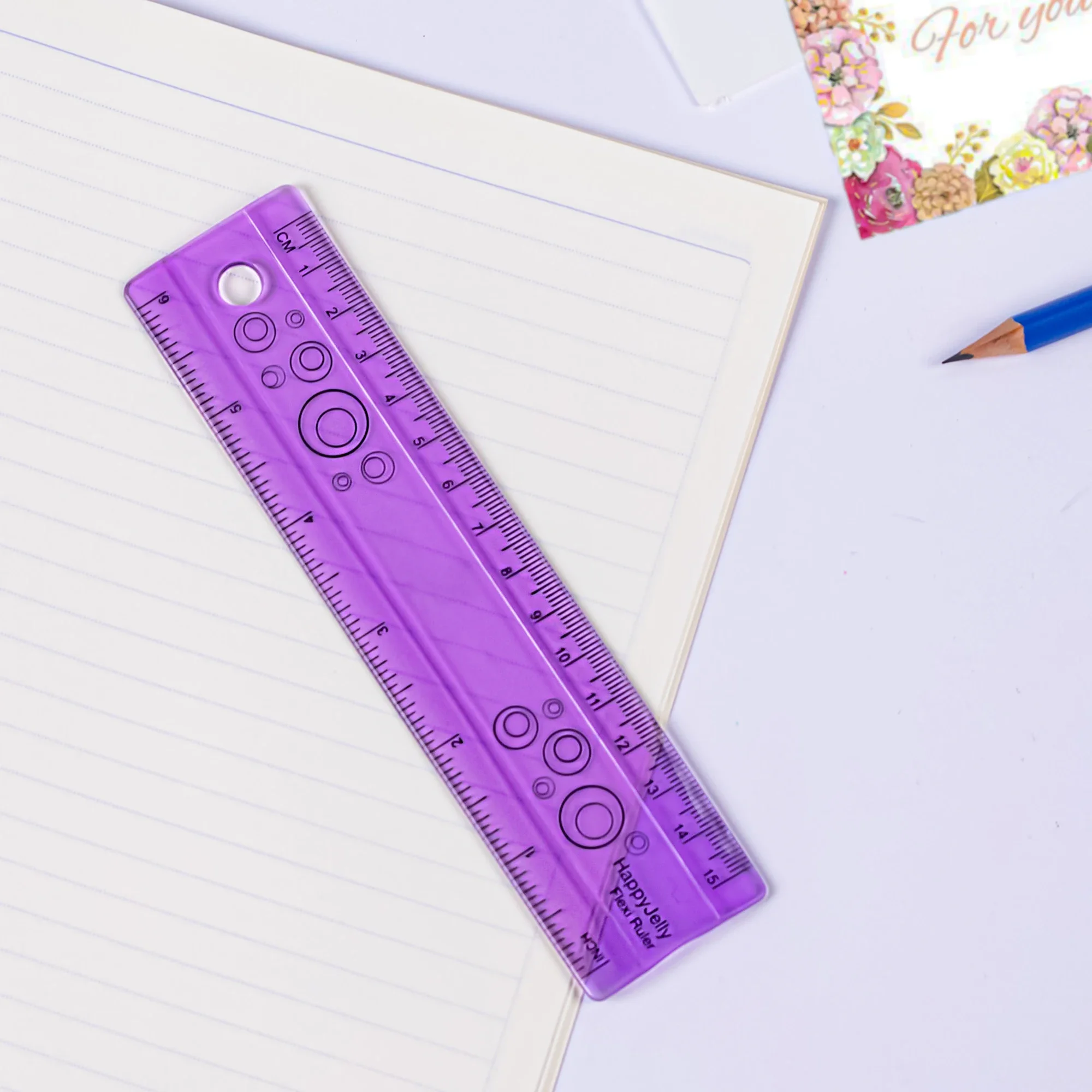 Green/Purple Soft Straight Ruler 15/30cm Flexible Student Stationery School Office Supplies Plastic Drawing Accessory Rulersz6