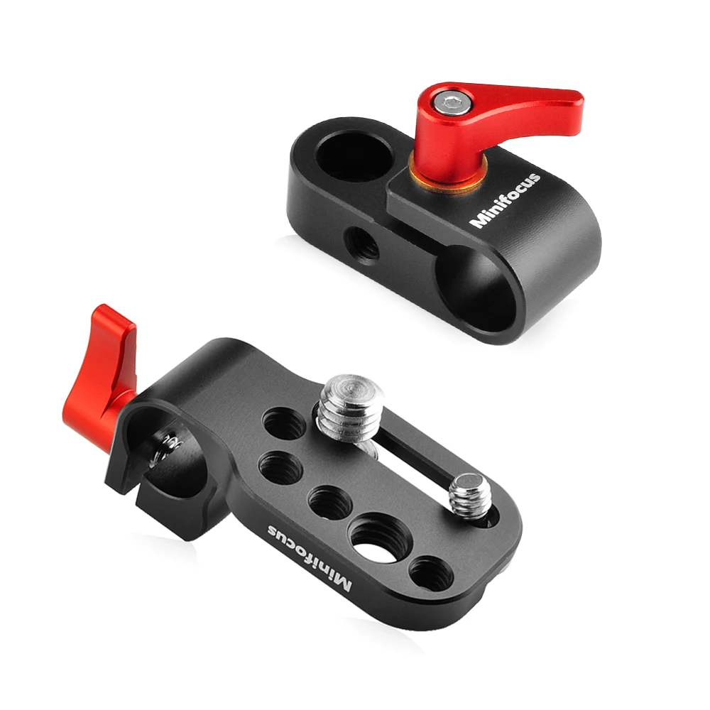 Minifocus 15mm Single Rod Clamp with Screw Hole for Camera DSLR Cage Plate Handle Grip Rail System Extension accessories