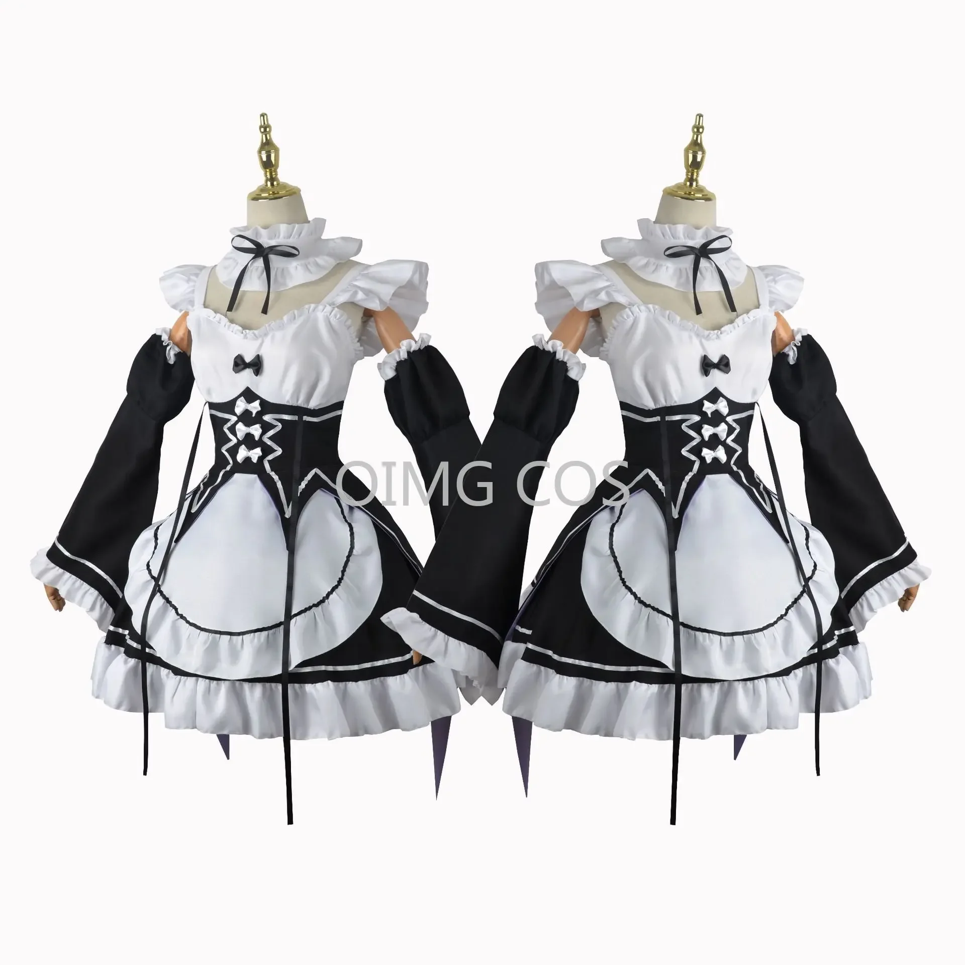 Ram/Rem Cosplay Re:zero Kara Hajimeru Isekai Seikatsu disfraces vestido tocado traje de fiesta Anime Maid Dress disfraz