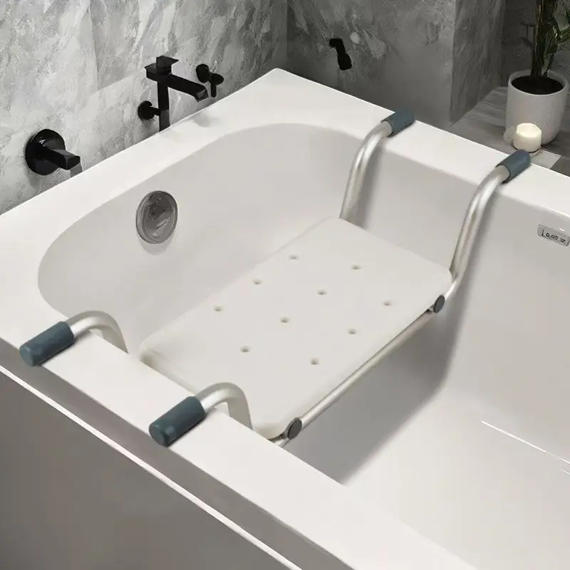 

Aluminum Suspended Bath Stool 28.35-32inch Lightweight Bath Seat Shower Stool Bath Adjustabl Safety Seat Non-Slip Bathroom Chair