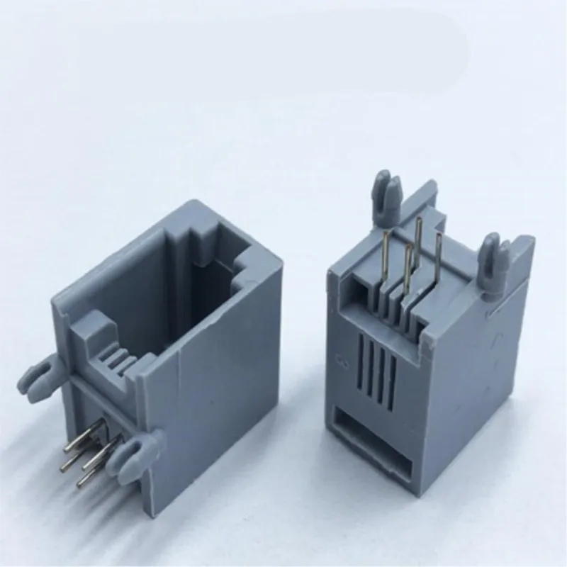 10 pcs RJ11 4P4C 6P6 6P4C 6P2C 8P8C Modular Network PCB Jack Vertical Ports Sockets Female Connectors black gray crystal