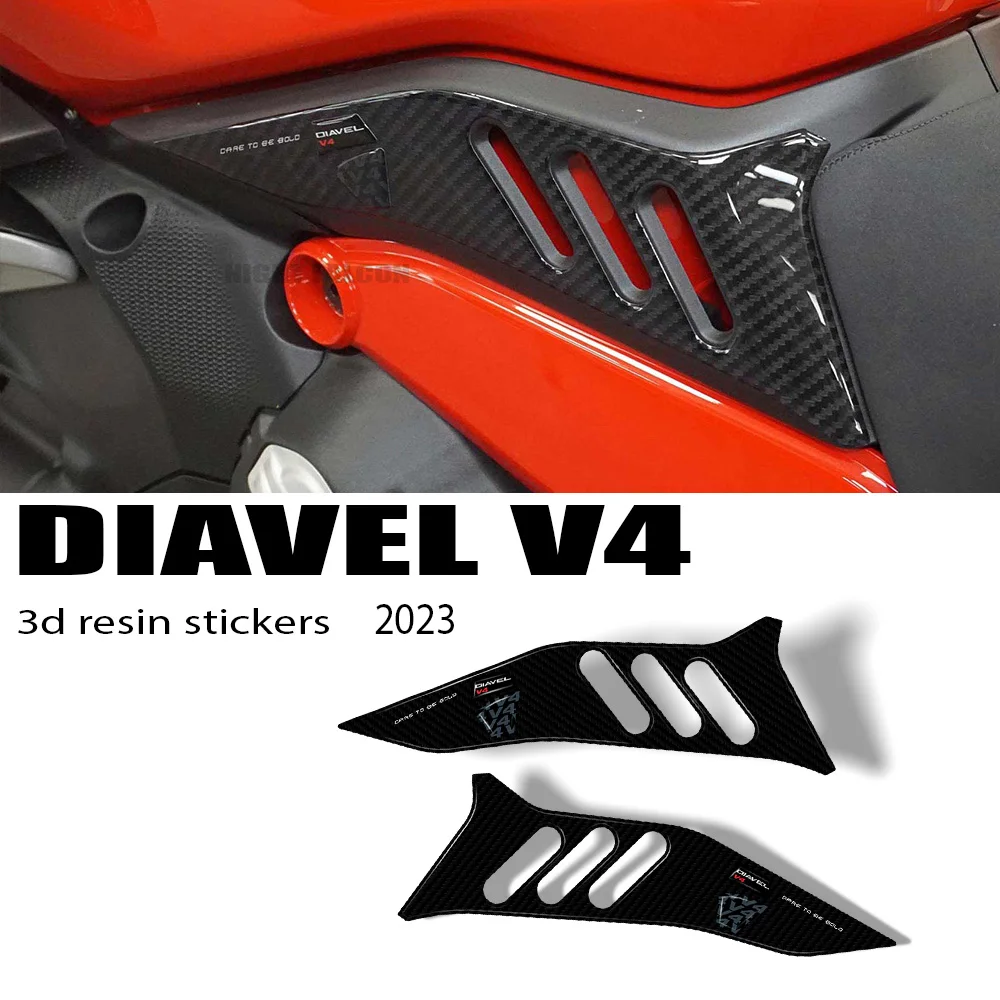 

diavel v4 2023 Motorcycle Accessories Side Area Protector 3D Epoxy Resin Sticker Kit For Ducati Diavel V4 2023-