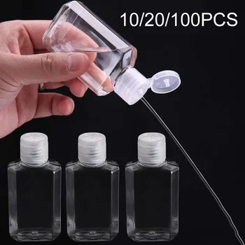 100/20/10pcs Transparent Bottles with Lids Plastic Hand Sanitizer Shampoo Bottle Empty Refillable Bottles Travel Accessories