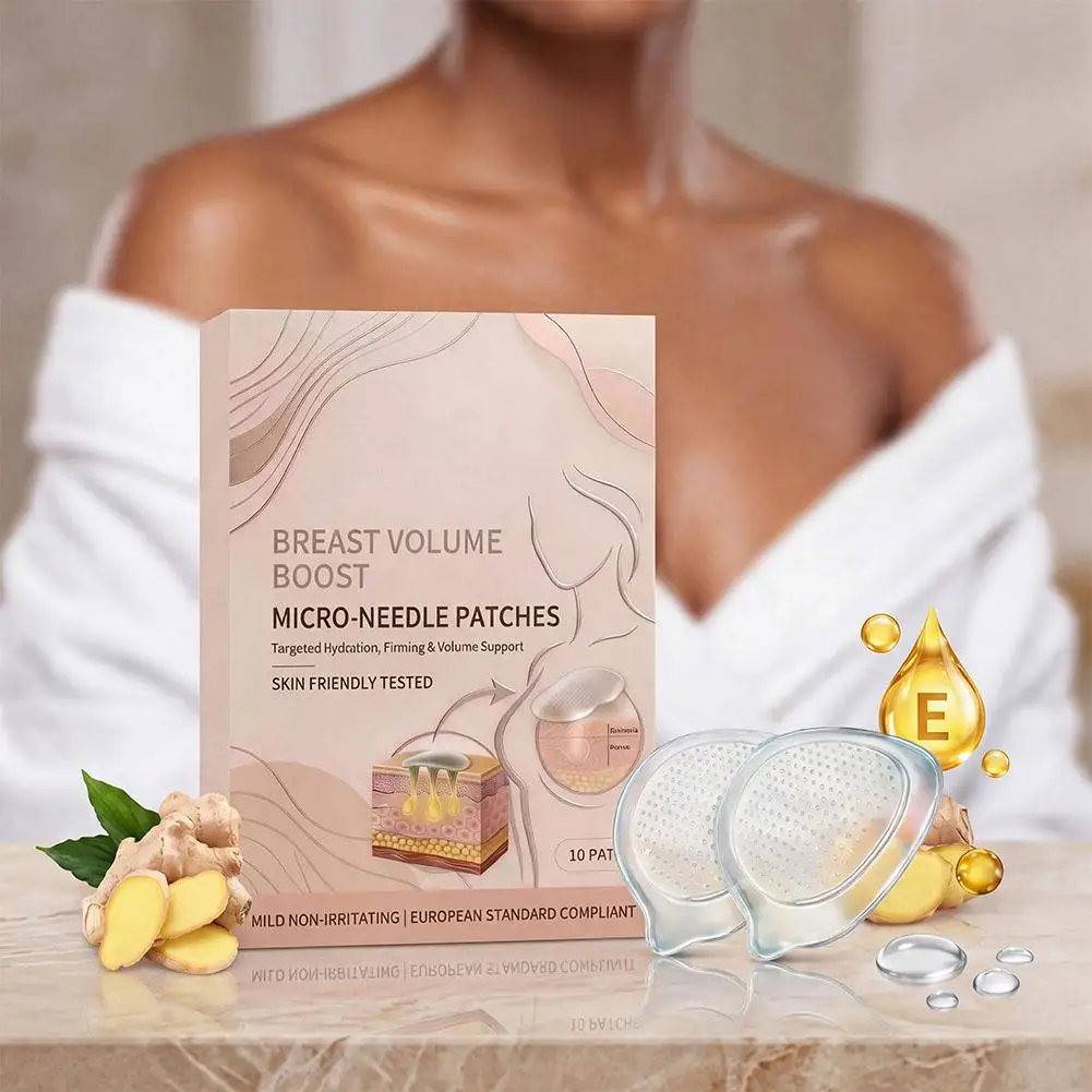10pcs Premium Microneedles Breast Plumping Aid Patch,Hydration Firming Volume Support,Targeted Skin Nutrition For Daily care