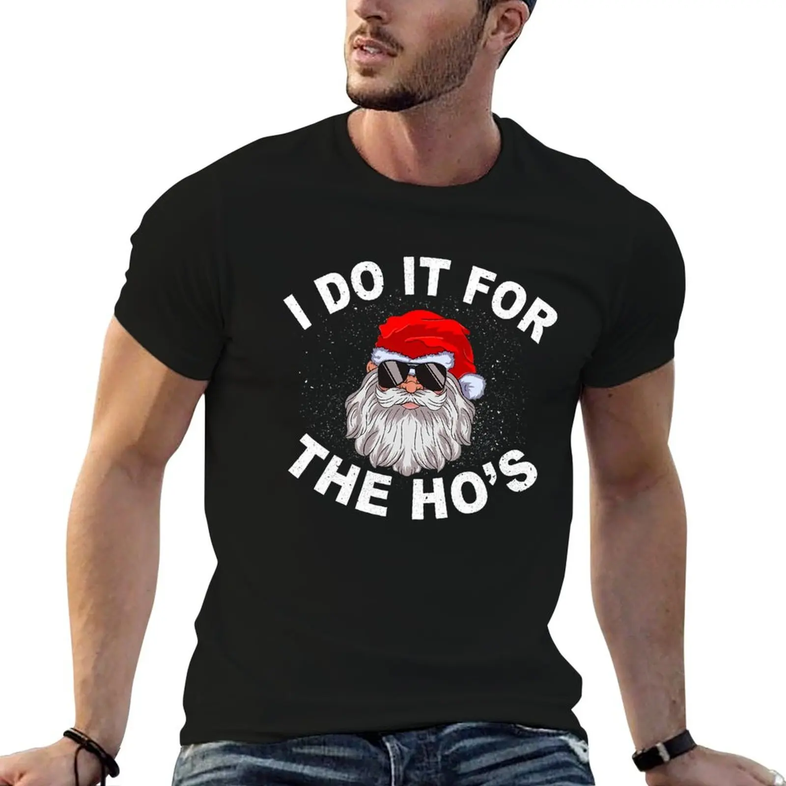 

I Do It For The Hos Funny Santa Ugly Christmas in July T-Shirt man t shirt summer t shirt man designer T-Shirt