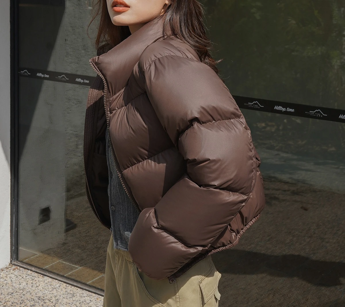 سترة مبطنة للنساء، طراز قصير، سترة سميكة مبطنة بالقطن، سترة مبطنة بالقطن الراقية، سترة خبز داخلية