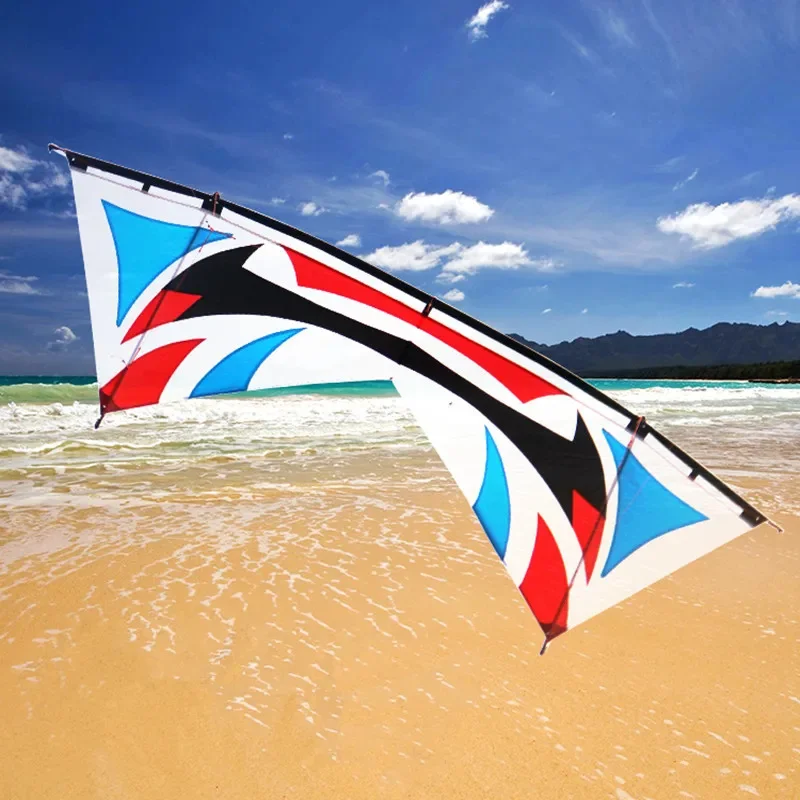 Free Shipping 240cm quad line stunt kite for adults kites reel flying fish kites line professional winds inflatable games handle