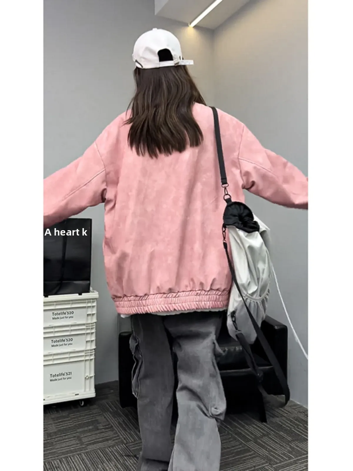 

Pink Faux Leather Jaet for Men Spring Autumn New Design Sensation Teenage Street Sle Motorcycle Coat Guangzhou Baseball U...