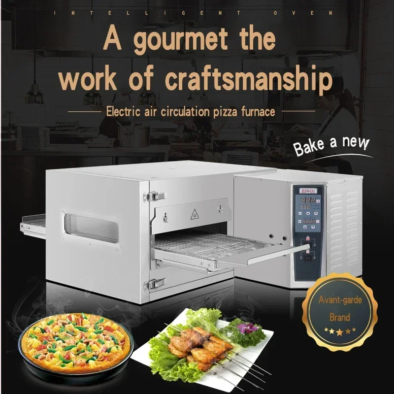 15-Zoll-Raupen-Pizzaofen, kommerzielle elektrische Heißluftzirkulation, intelligenter Pizzaofen, multifunktionaler Hamburgerofen