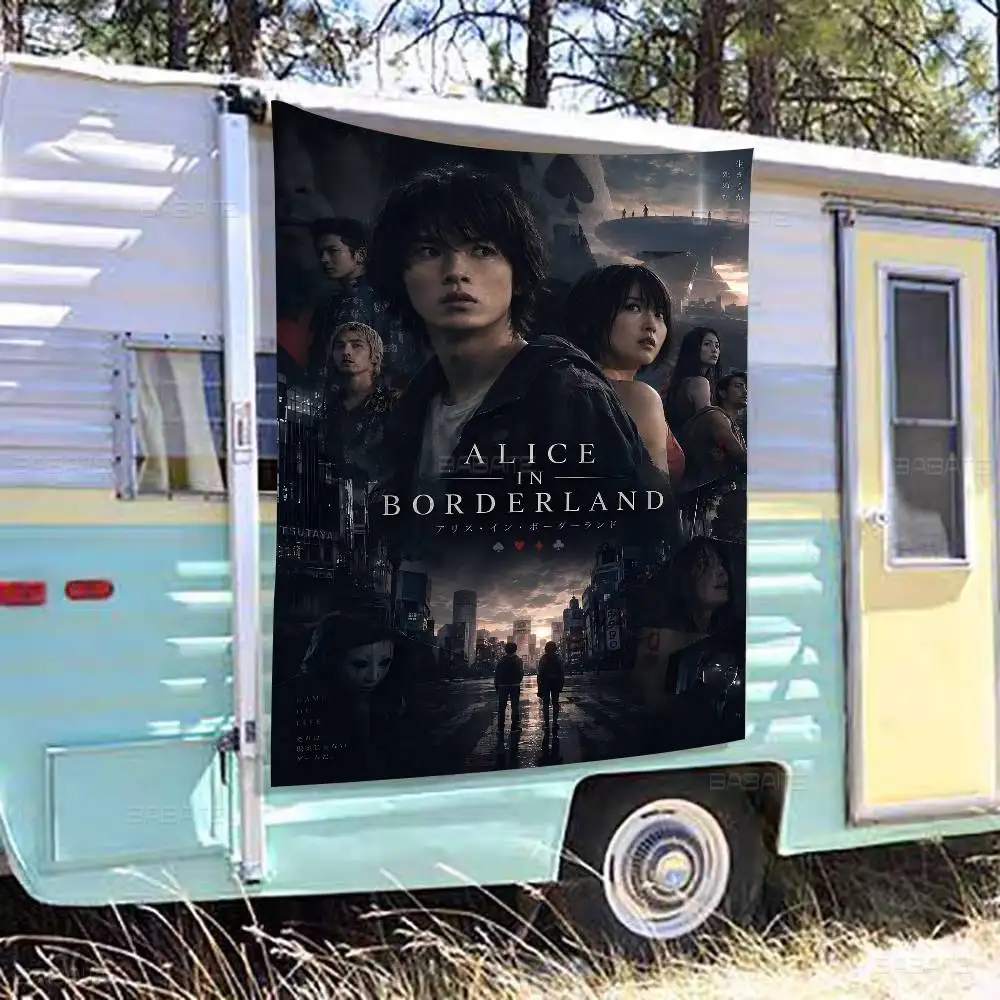 Hot TV Alice In Borderland Printed Large Flag Art Science Fiction Room Home Decor Decor Banner