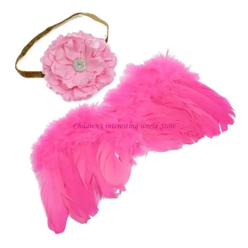 Đạo cụ chụp ảnh trẻ sơ sinh Wing & Headband chụp ảnh tắm quà 425F