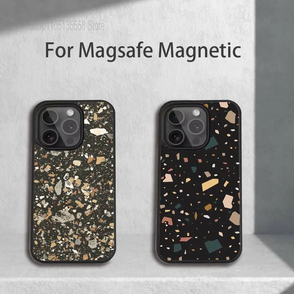 

Terrazzo Abstract Phone Case For iPhone 17,16,15,14,13,12,11,Pro,Max,Plus,Mini,SE4,E Magnetic Magsafe Wireless Charging