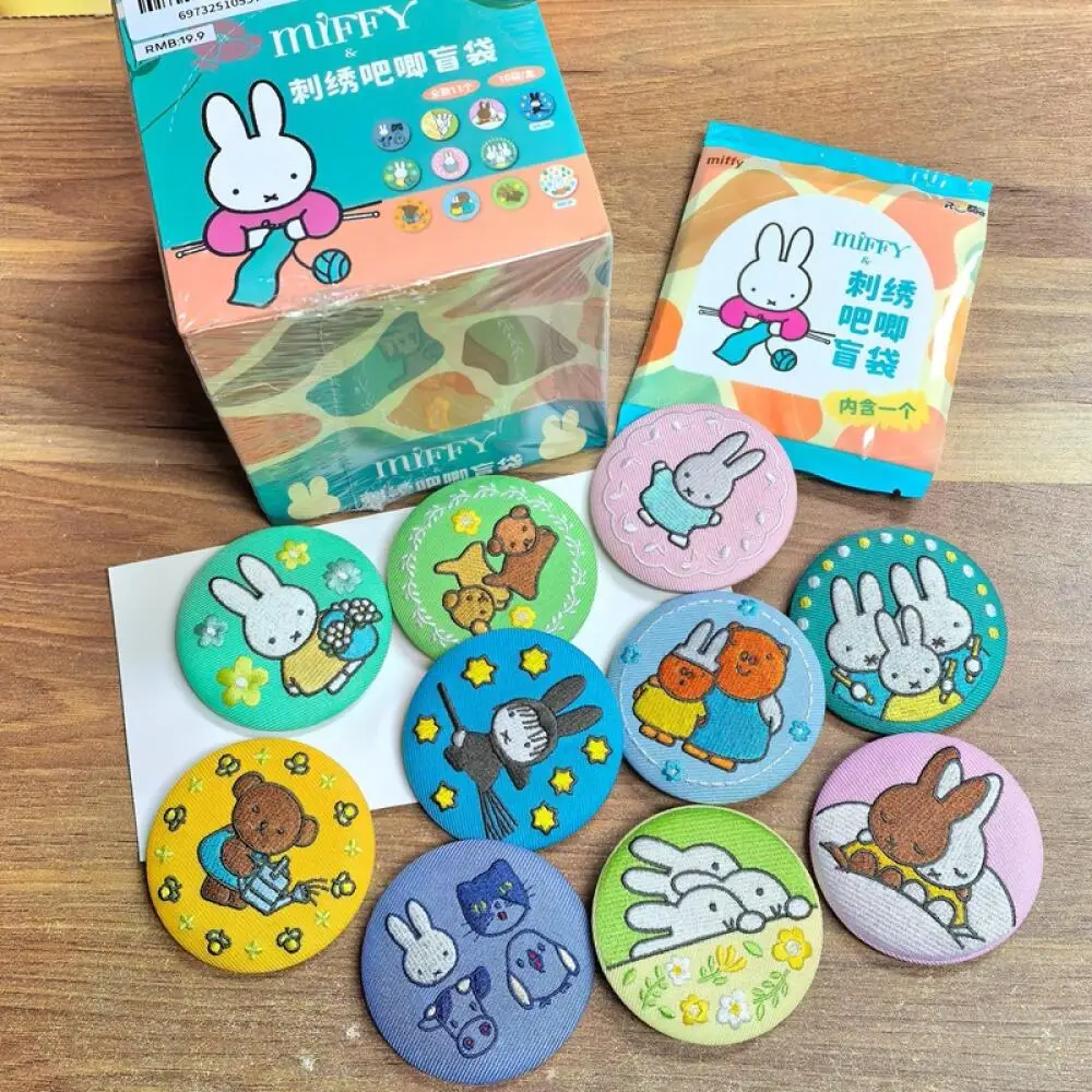 Miffy Cartoon Cute Embroidered Blind Bag Badge Blind Box Trendy Toy Kawaii Gift