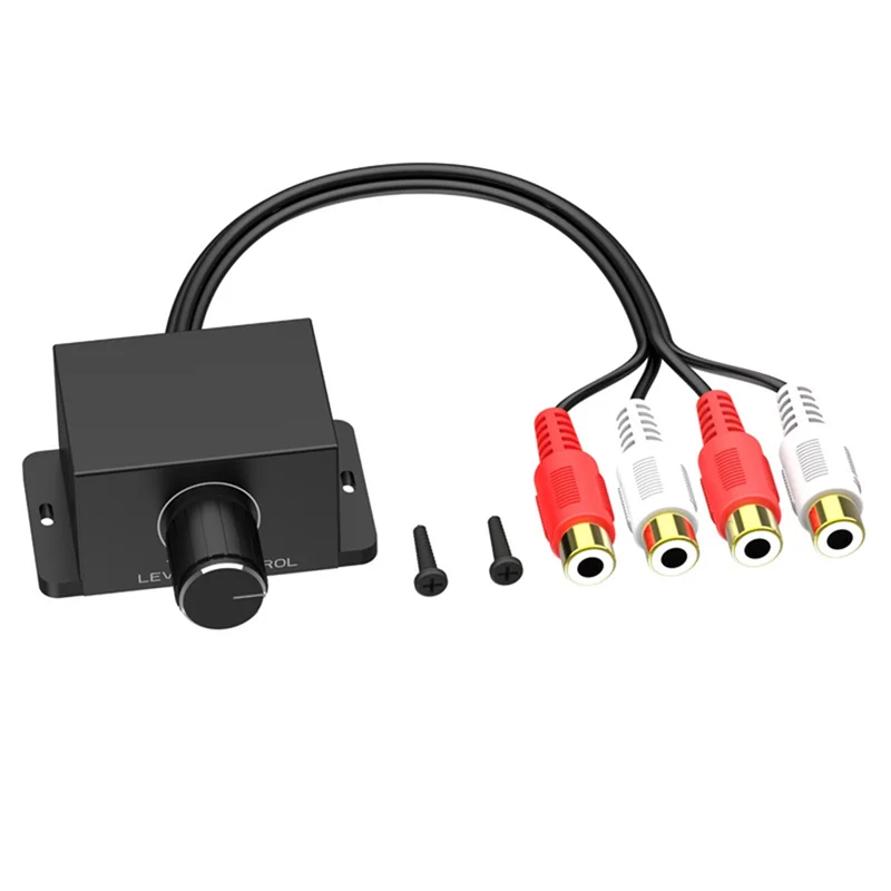 سيارة مضخم الصوت باس مستوى التحكم عن بعد في مستوى الصوت المقبض 2RCA الذكور والإناث المدخلات والمخرجات منظم حجم السيارة استبدال