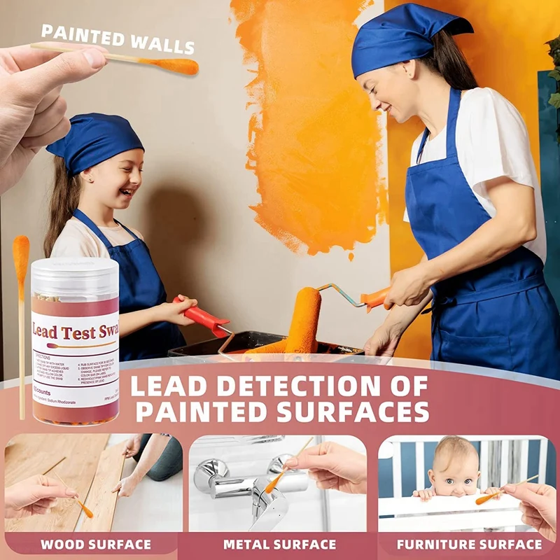 Imagem -05 - Top Chumbo Teste Cotonetes Kit para Uso Doméstico Kit de Teste de Pintura de Chumbo Verifique Cotonete 30 Segundos