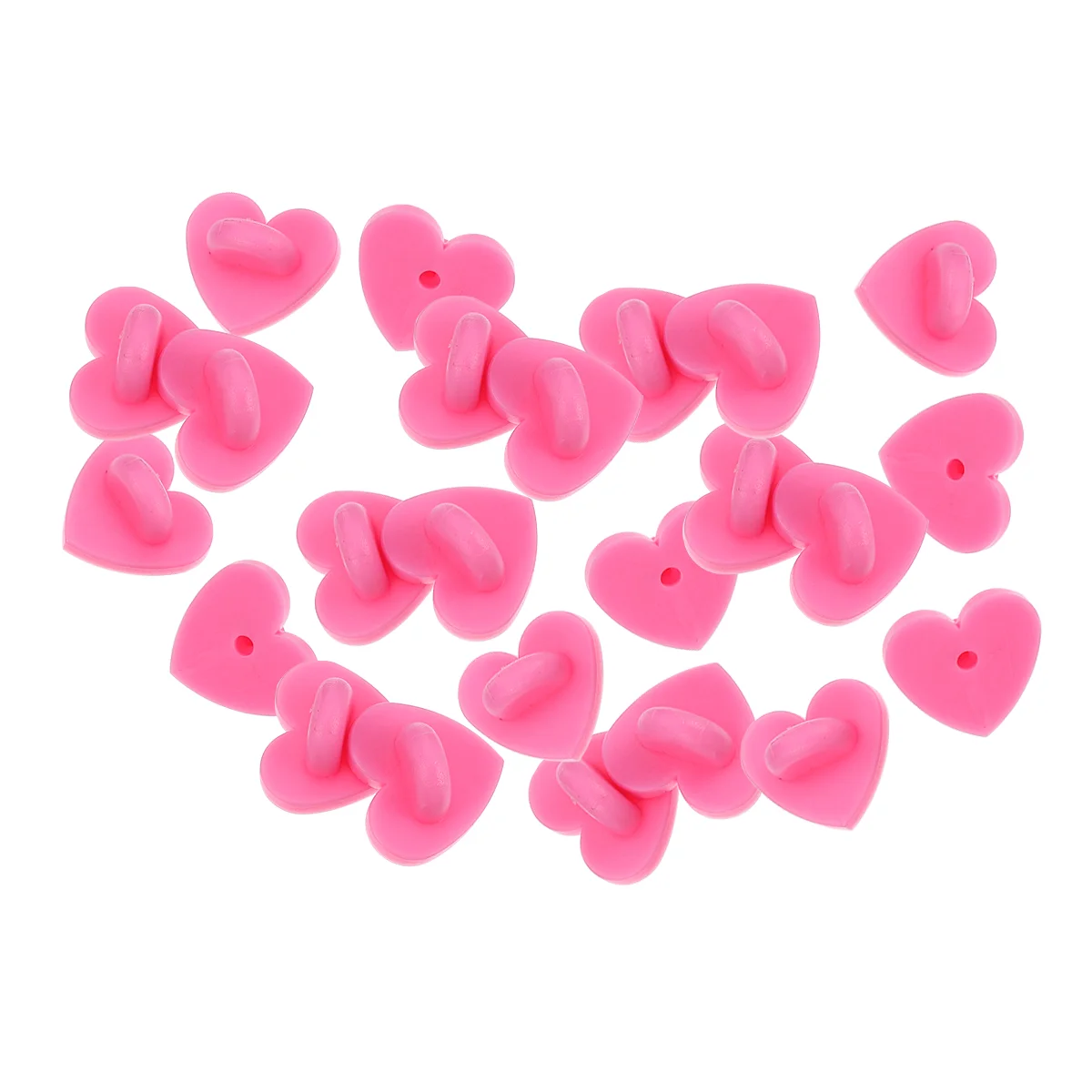 100 Pcs Butterfly Hat Piercing Needle Name Pin Brooch Pins Jewelry Heart Shaped Bases Rubber Back Keepers Miss Clasps