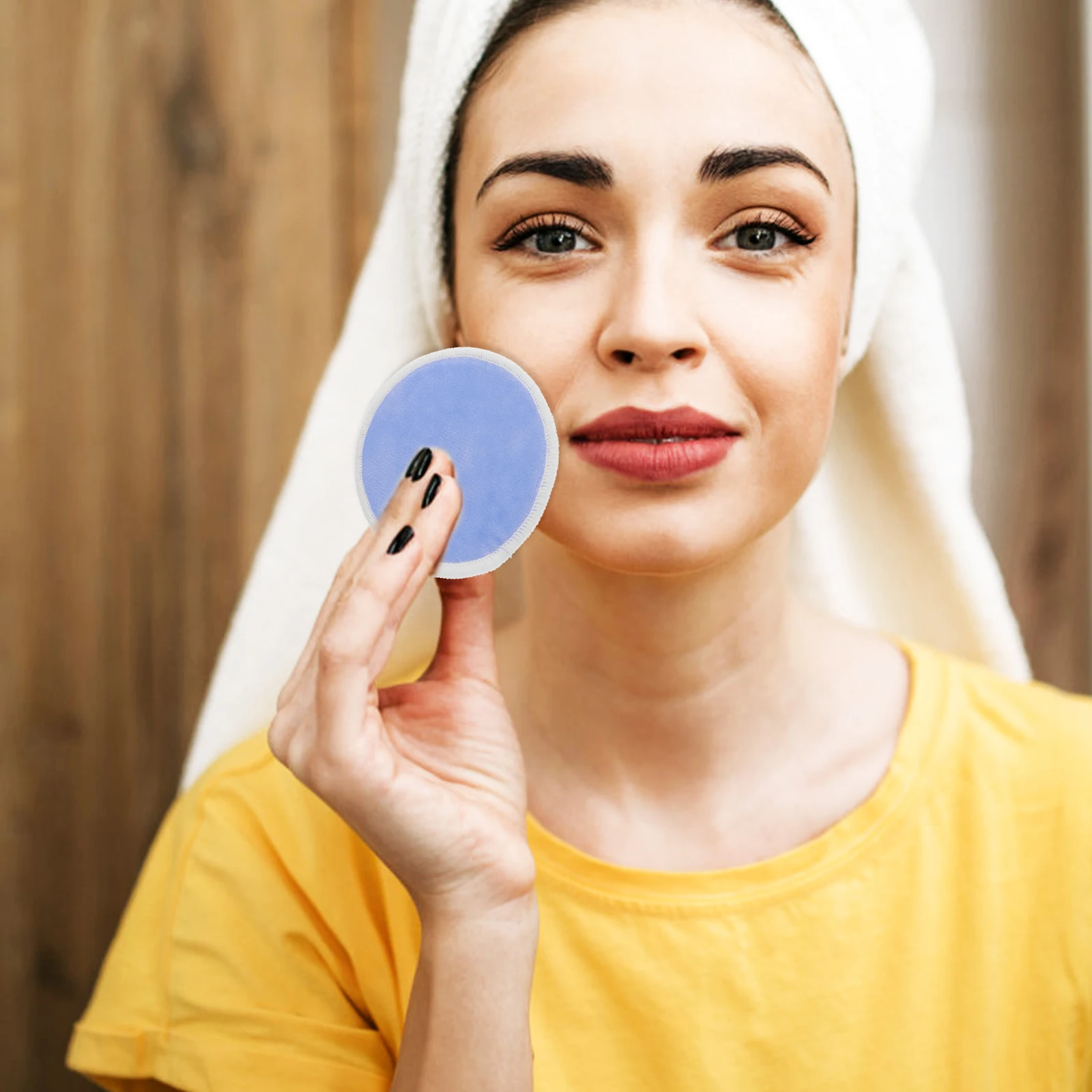 

7Pcs Bamboo Fiber Pads Soft Gentle Cleansing Makeup Remover Reusable Face Pads Lightweight Portable Facial Sponges