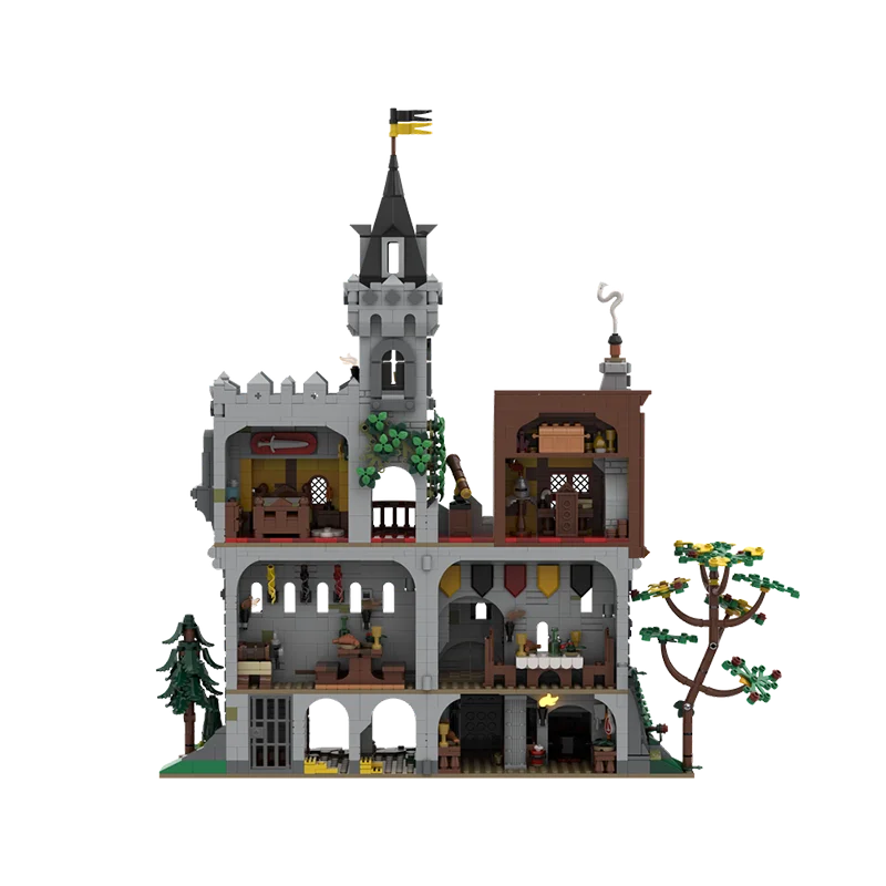 Brandneue MOC mittelalterliche Architektur Krähe Herrschburg Bausteine Erwachsene Geburtstagsgeschenk Kinder Weihnachtsspielzeug Geschenk