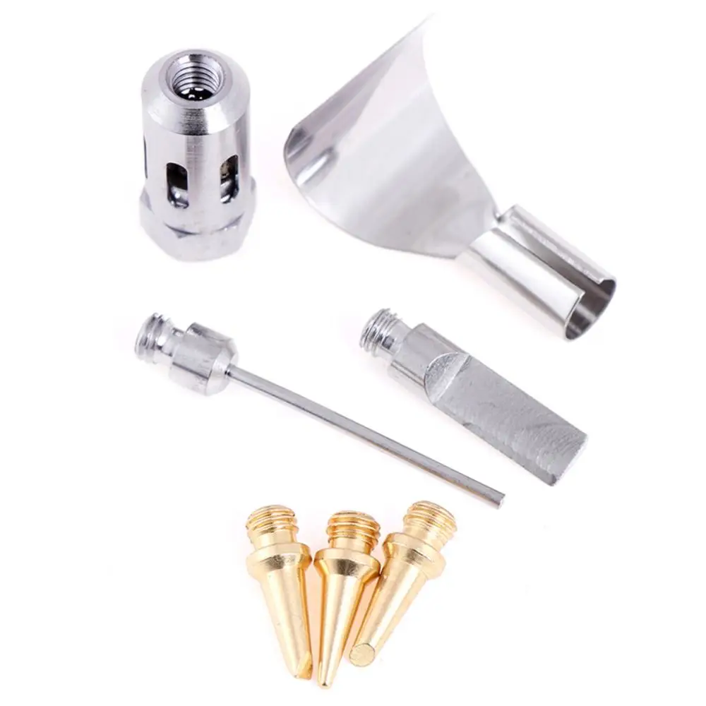 HS-1115K 5/7PCS Butane Gas Soldering Iron Kit Welding Torch Pen Tool Copper+Iron Gas Welding Kit Gas Soldering Iron Head