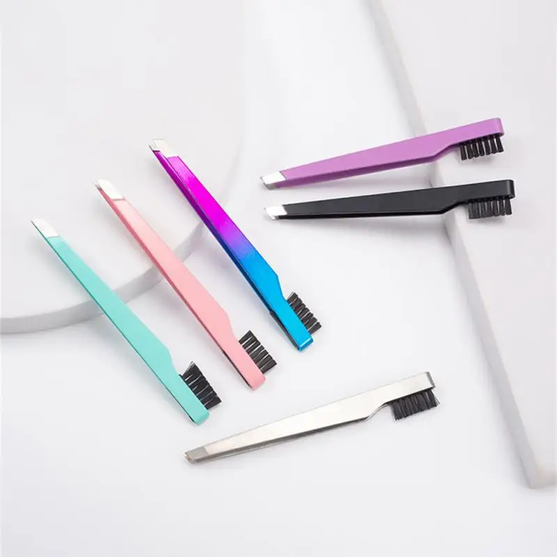 Makeup Tools Super-tight Jaws Plucking Clip Beauty Tools Eyebrow Clip Small And Portable Purple Oblique Mouth Tweezers