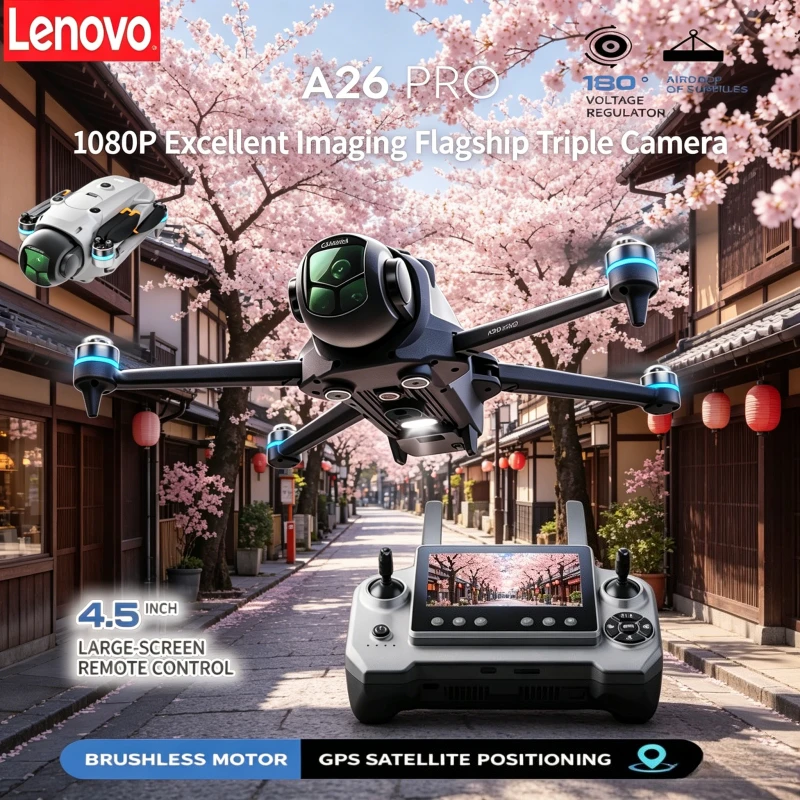 Drone Smart Rc Foldable - A26Pro Lenovo Smart Obstacle Avoidance Brushless