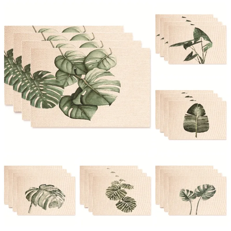 

Льняные салфетки в стиле ретро, домашняя столешница, теплоизоляционные украшения, миски, тарелки, противоскользящие коврики, защита для рабочего стола, 4/6/8 шт.