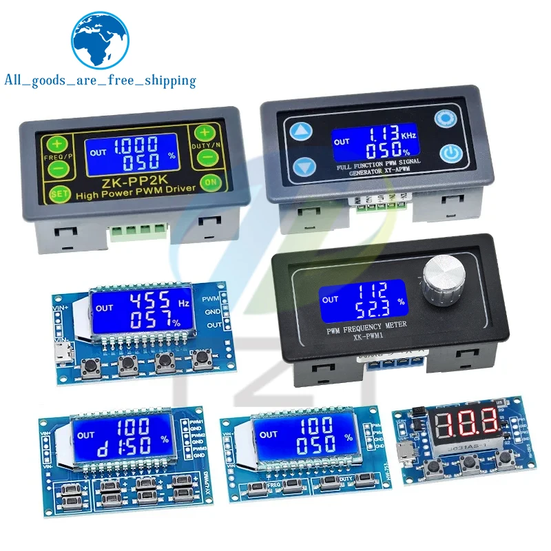 TZT Dual Mode Signal Generator PWM Pulse Frequency Duty Cycle Adjustable Module LCD Display 1Hz-150Khz 3.3V-30V PWM Board Module