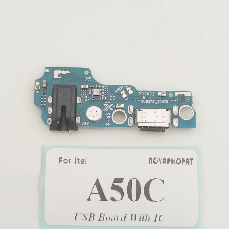 For Itel A50C USB Dock Fast Charger Port Audio Jack MIC Flex Cable Charging Board With IC