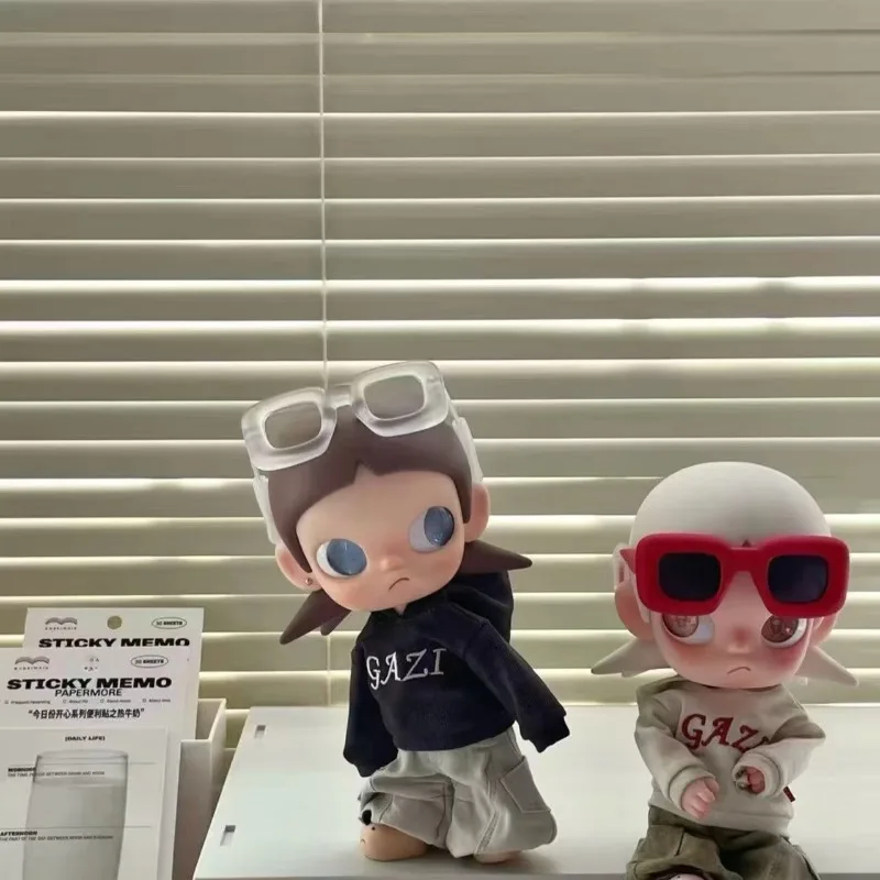 Streetwear Style Doll Clothes Set Hoodie Pants with Hat Sunglasses Accessories for 20cm BJD Action Figures Not Include Doll view 4