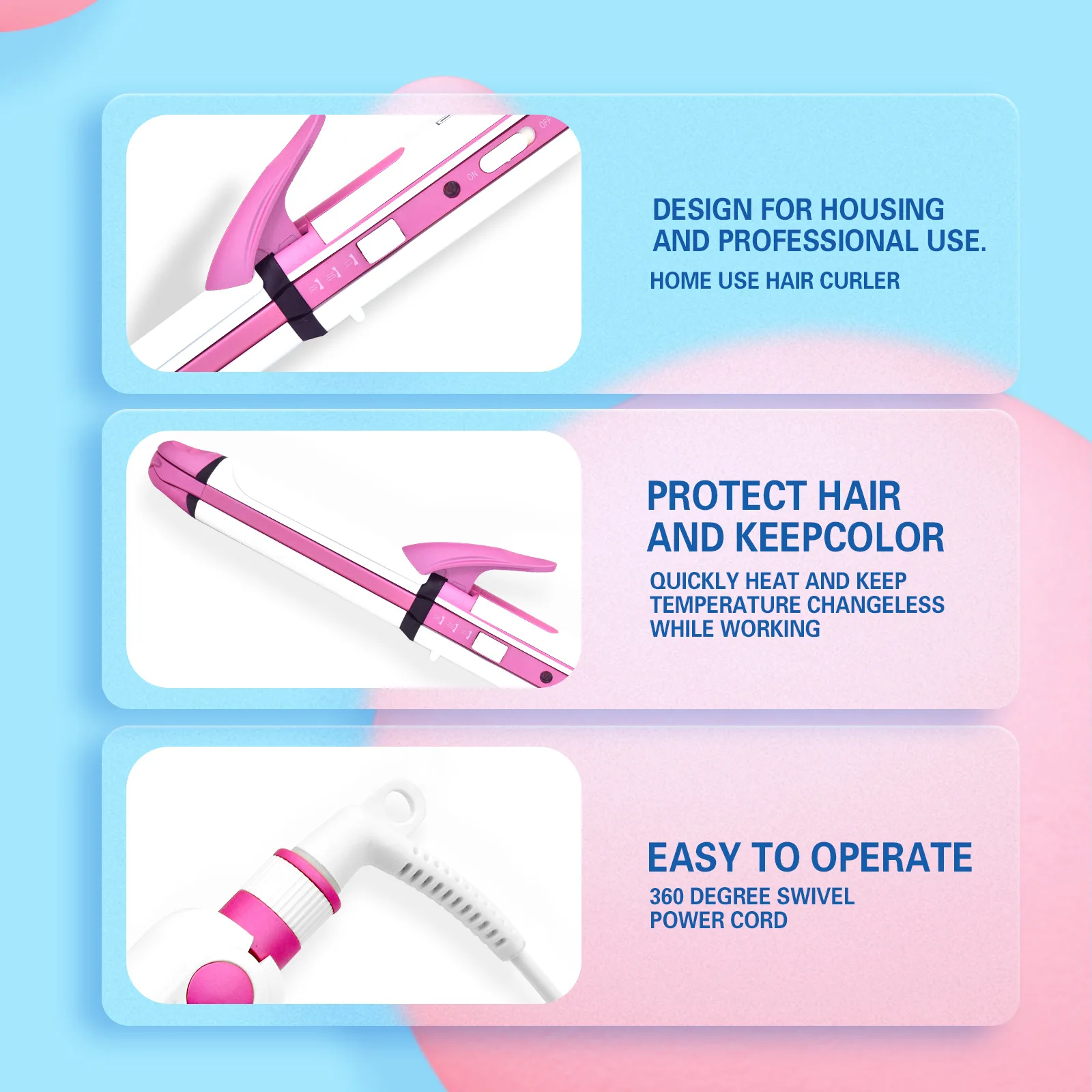 Hair Curler Three-in-one Multifunctional Hair Straightener Bangs Straight Curly Hair Fluffy No Damage Hair Straightener