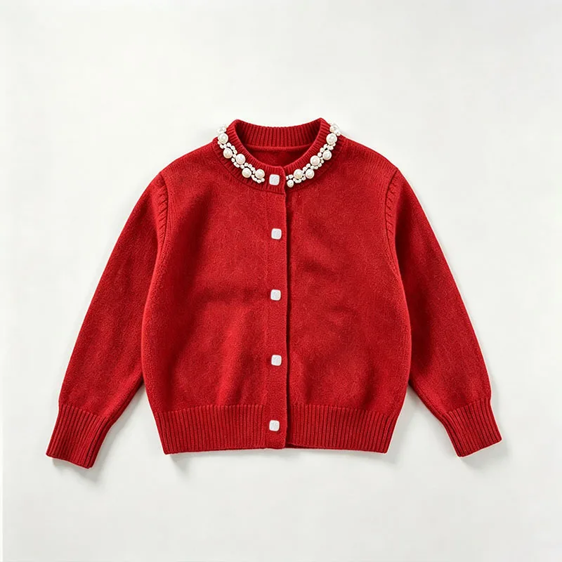 Neues Winteroutfit für Mädchen: modische Strickjacke im koreanischen Stil. – Detail 4