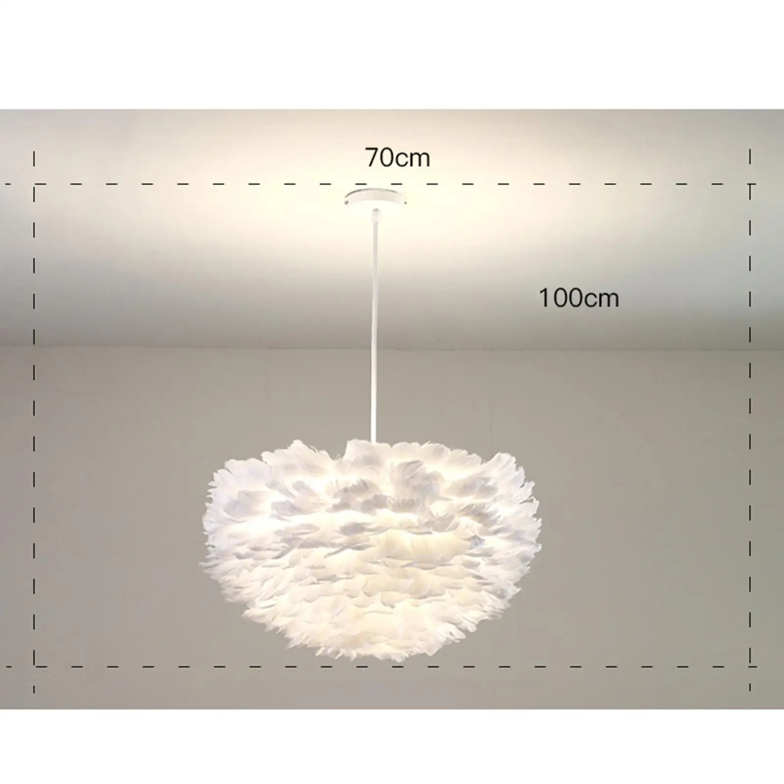 Novelty Feather Pendant Ceiling Light Fixture Chandelier LED Adjustable Rope Hanging Lamp Fitting Study