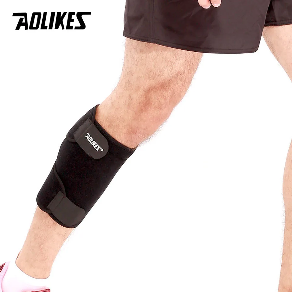 AOLIKES 1PCS Shin Guards Calf Compression Sleeve Basketball Fitness Cycling Leg Support Pad Sports Safety vendas para deporte