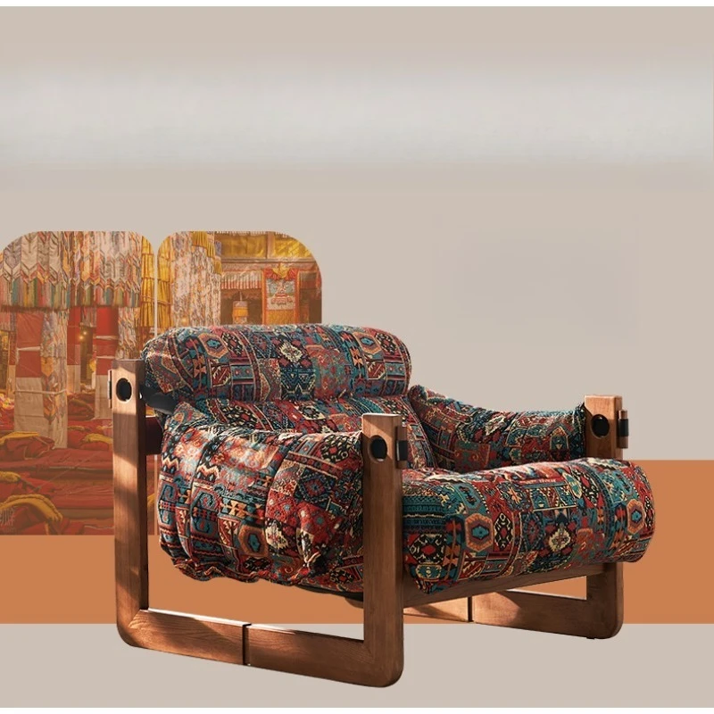 كرسي أريكة للسرير والإفطار والشرفة كرسي ترفيهي فردي لغرفة المعيشة كرسي ريترو