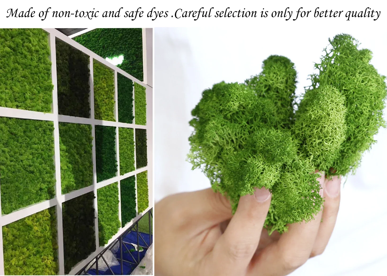 Artificial Moss for Potted Plants Fake Natural Green Reindeer Moss for Craft Arts Floral Wall Decor Wedding Garden Decoration