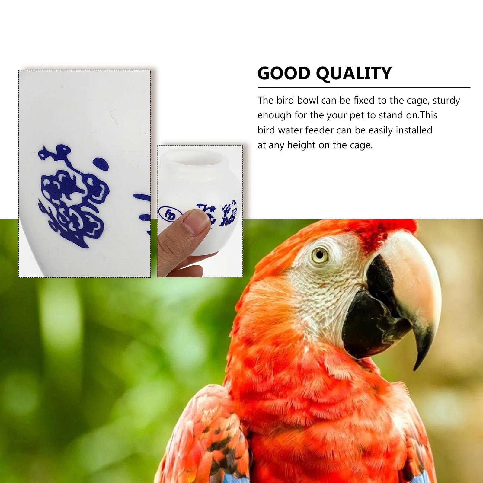 

5pcs Bird Bowl Parrot Feeder Food Dishes Holder Plastic Cage Birdcage Supplies Easy Install Remove Safe Durable High Quality