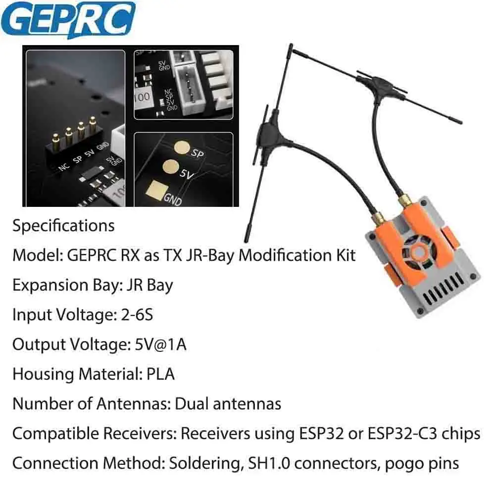 

Приемник GEPRC в парном виде 915M/2,4G двухчастотный режим RC Самолет FPV Дрон дальнего действия DIY RC RX As TX Комплект модификации JR-Bay