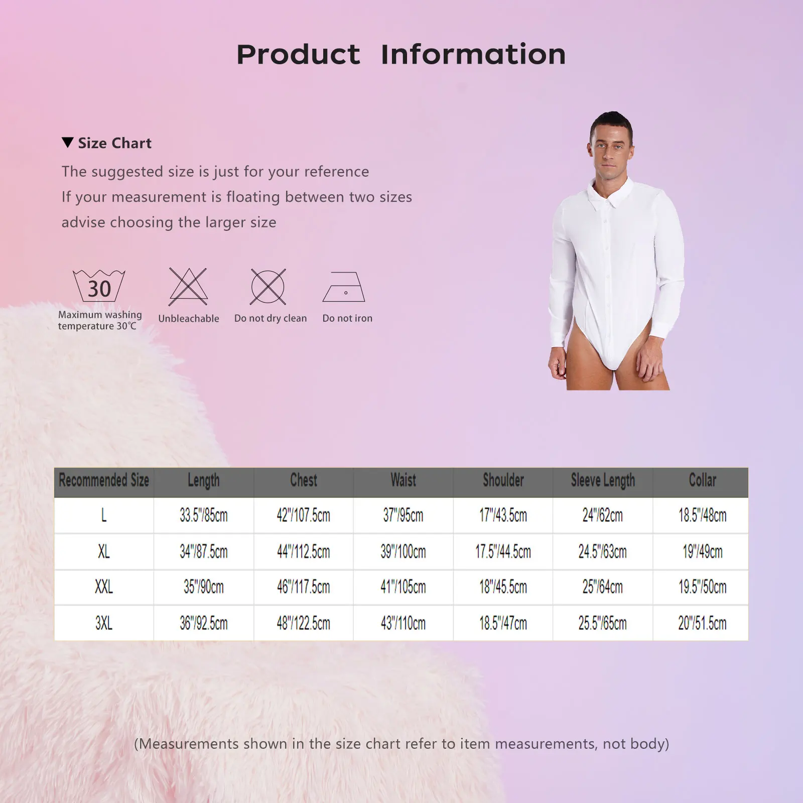 Heren herenoverhemd Top bodysuits Lange mouw Button Down Hoog uitgesneden jumpsuit voor kantoorwerk Vergadering Werken Stijlvolle kostuums