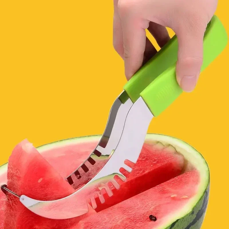 Stainless Steel Non-Slip Watermelon Slicing Knife Fruit Slicing And Clipping Cutter Kitchen Manual Fruit And Vegetable Cutter