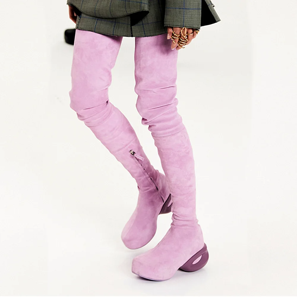 

Autumn and Winter Walk Show New Over Knee Elastic Boots Thick Sole Multi Color Women's Leggings Fashion Sexy Large Size Shoes