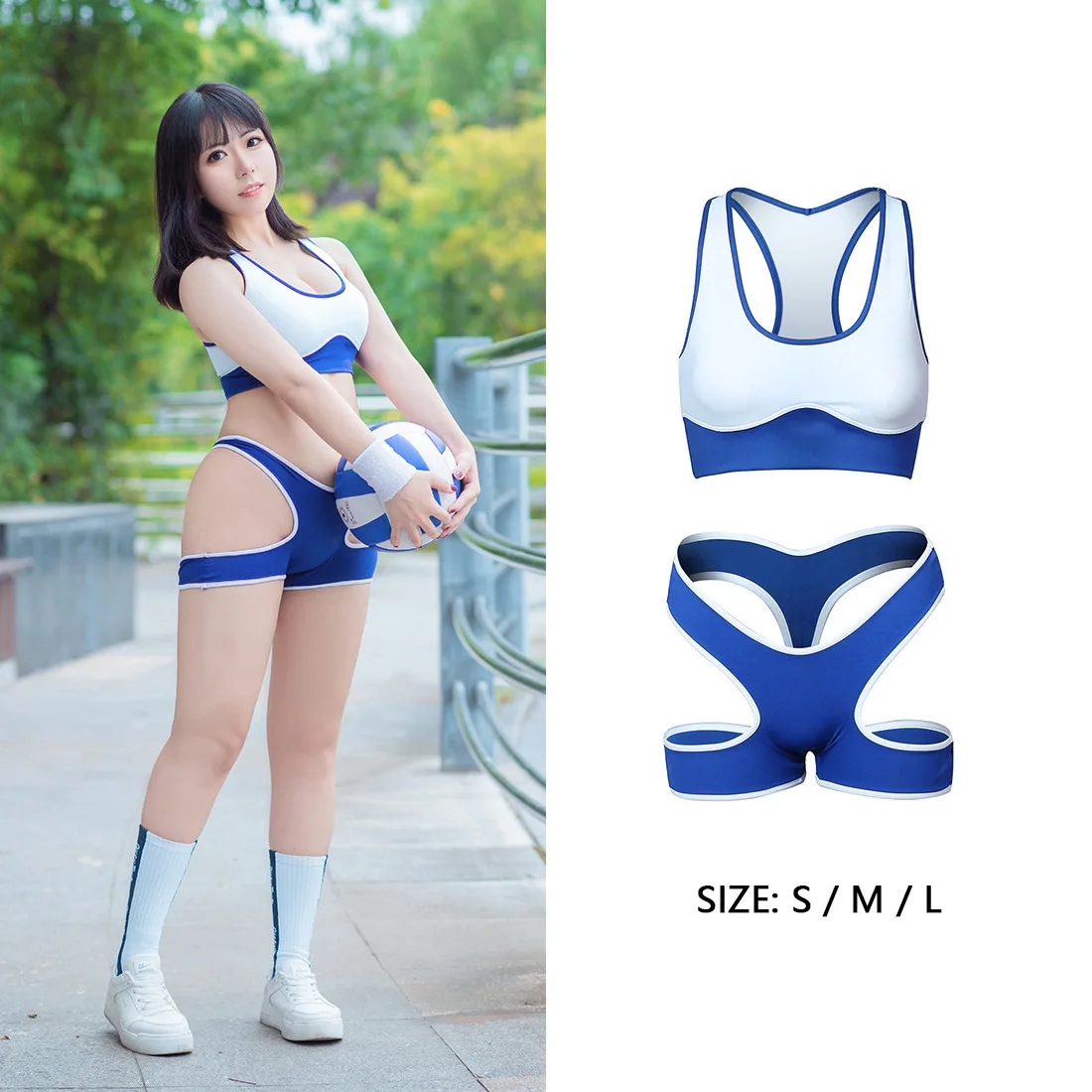 Traje de gimnasia de escuela secundaria japonesa, ropa deportiva de Cosplay, ropa de gimnasio, uniforme JK, traje de baño ahuecado deportivo, conjunto de Bikini