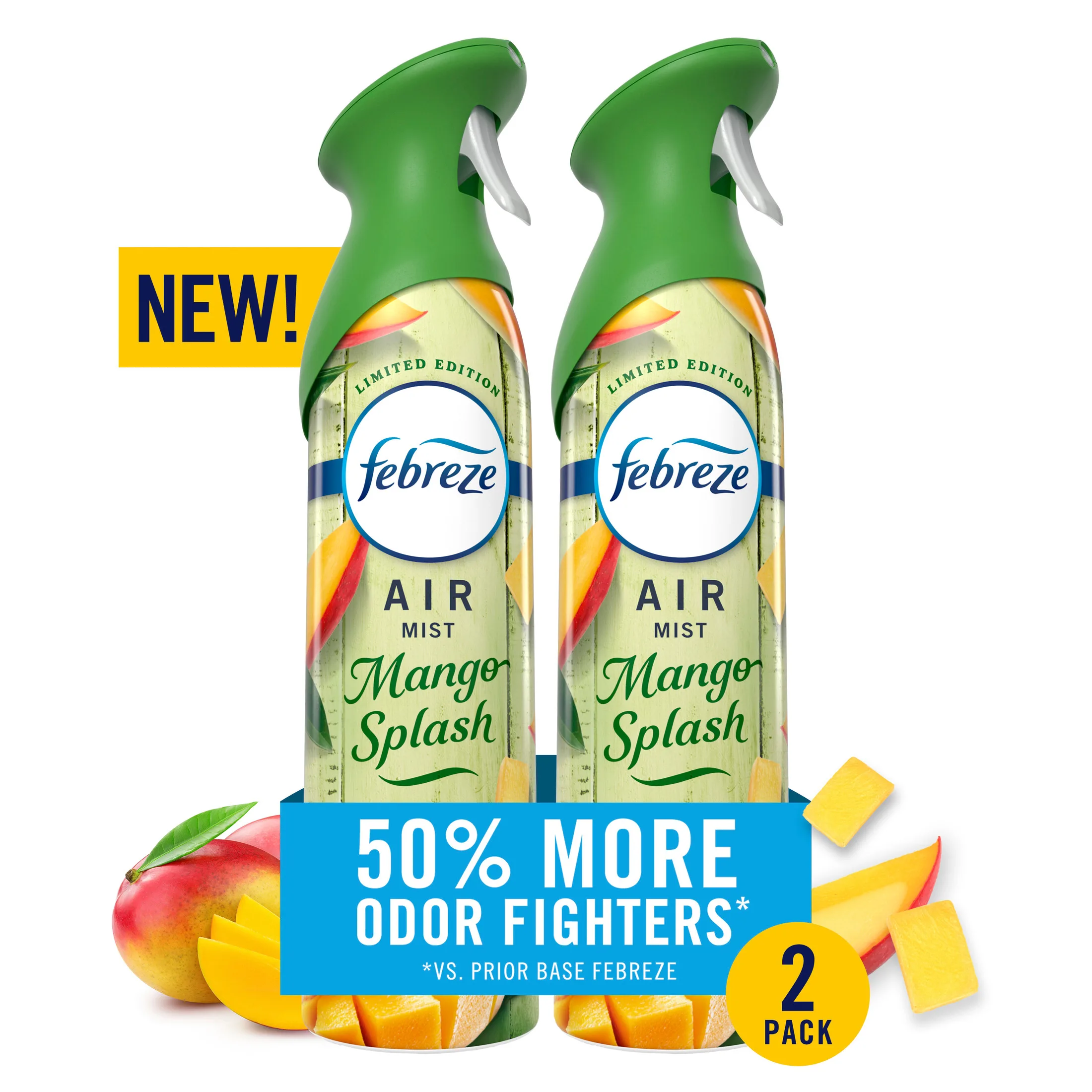 Febreze Air Mist Air Freshener Spray, Mango Splash Scent, 8.1oz, 2ct