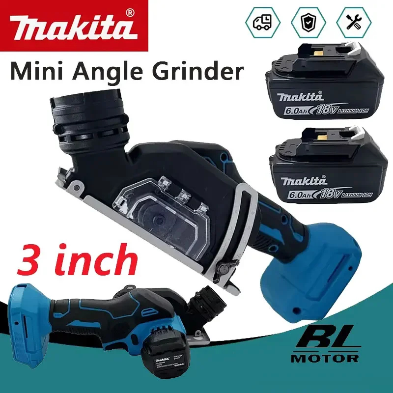 

Аккумуляторная угловая шлифмашина Makita 18В, 3 дюйма, для резки плитки, дерева, пластика