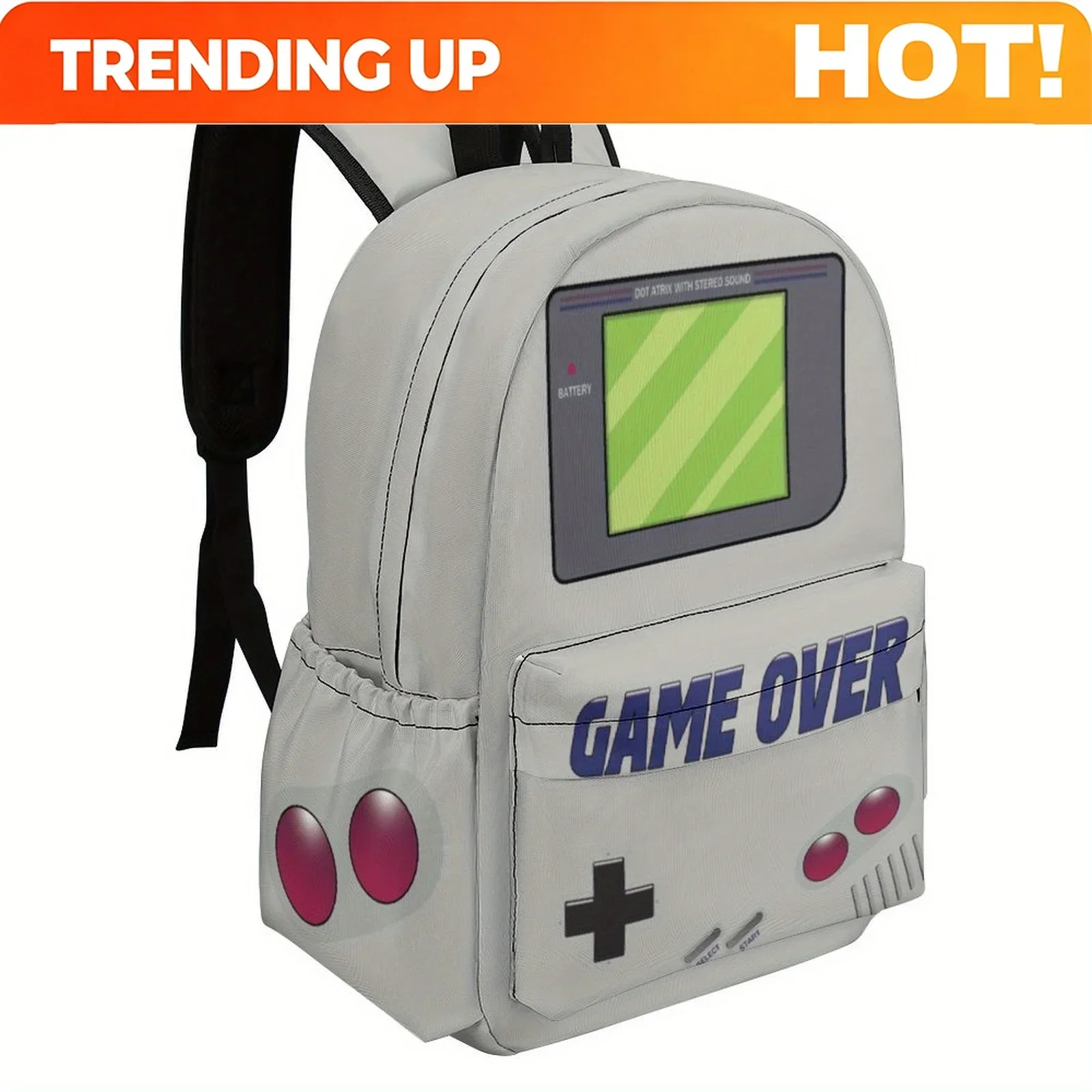 Custom Bag 16. 5 Inch Gamer Backpack With Retro Gaming Design - Lightweight Oxford Cloth Backpack For Daily Commute & School, Ad